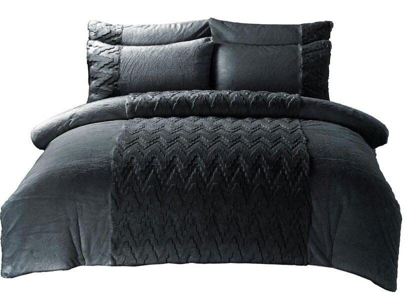Night Zone Amari Teddy Fleece Duvet Cover Set – 3D Wave Embossed Soft Warm Bedding