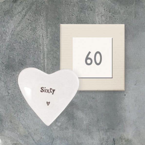 60th Birthday Porcelain Heart Trinket Dish – Sixty