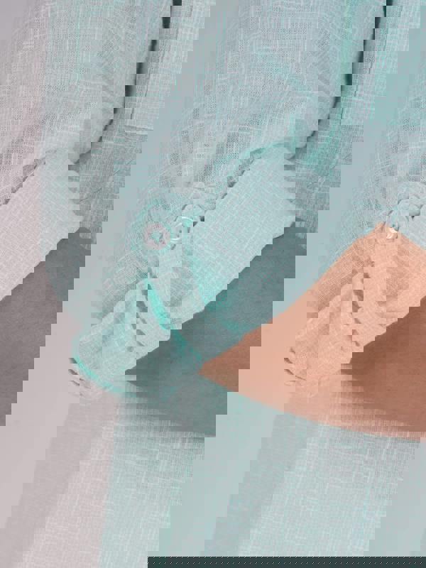 PennyPlain Collared Microcheck  Shirt - Mint