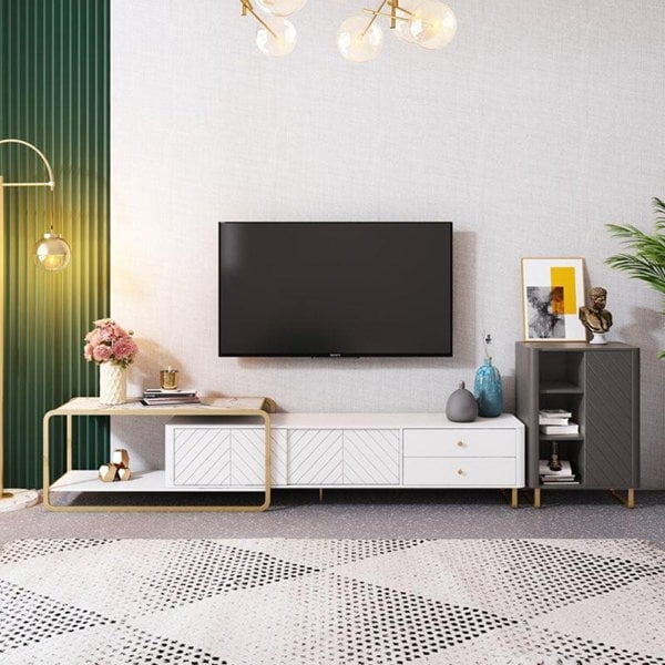 Adelaide TV Stand, White - sideboard bookshelf