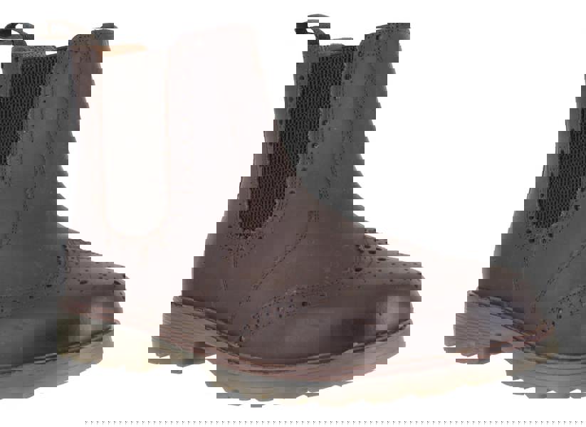 Catesby Mens Pull On Leather Brogues Chelsea Dealer Ankle Boots