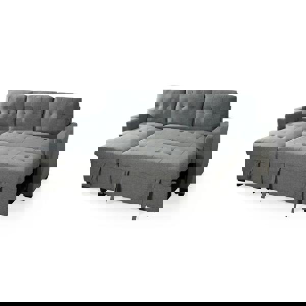 Furnishings For Less Arden Grey 3 Seater L Shaped Universal Sofa Bed With Storage Living Room