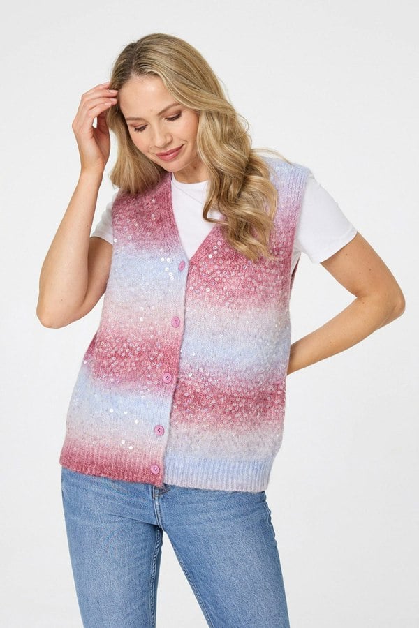 Blue | Sparkly Sequinned Jumper Vest
