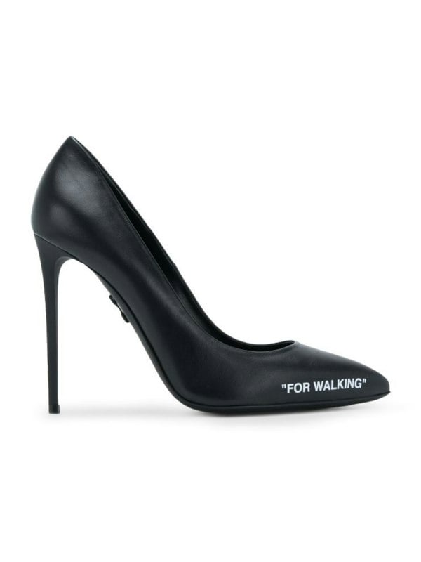 Off-White For Walking Leather Pumps – Black
