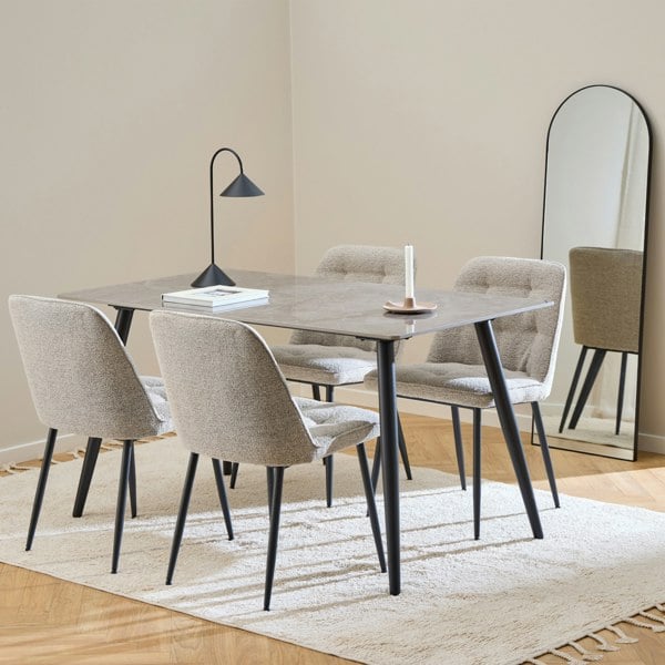 Furniture To Go Wicklow Rectangular Dining Table in Grey/Black