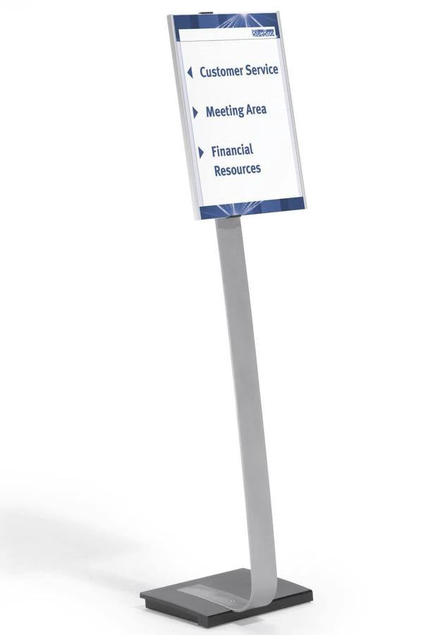 Durable INFO SIGN Aluminium Display Panel Info Floor Stand A3 | 1.25m | Silver