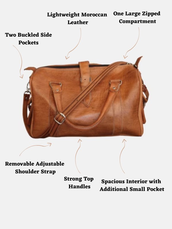 Berber Leather The Rabat Bowling Bag in Tan