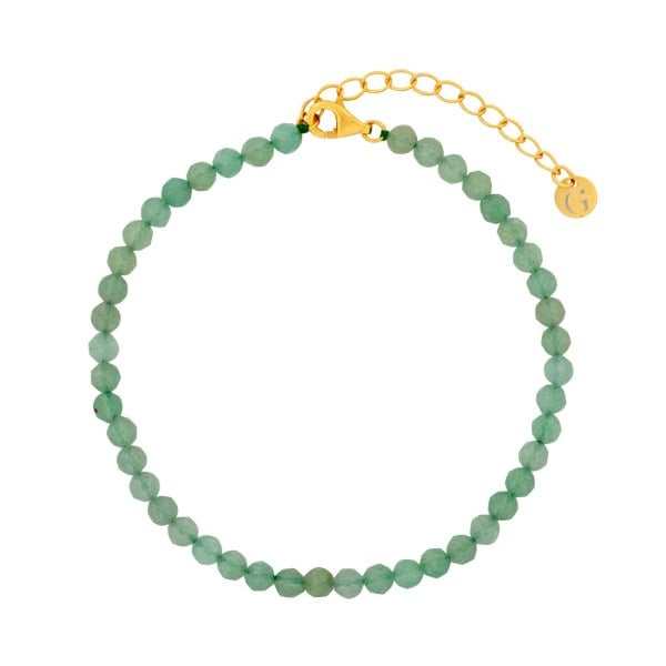 Gold Trip Green Aventurine Beaded Bracelet