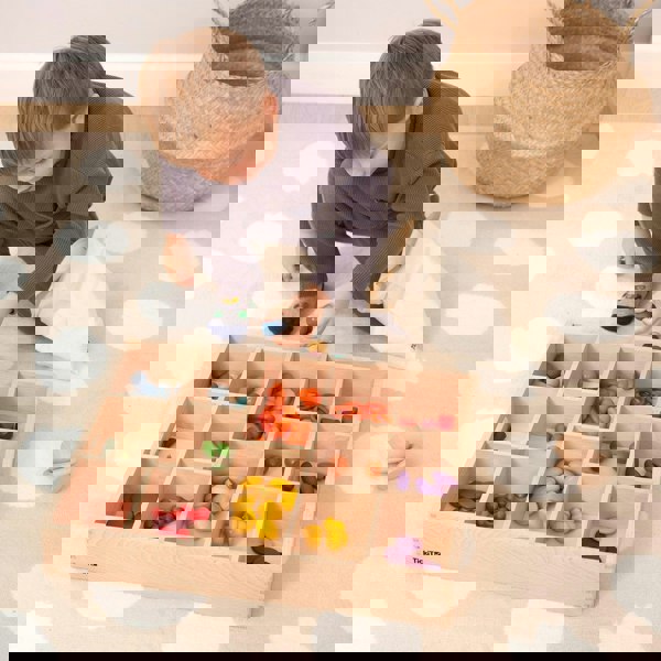 tickit Wooden Sorting Tray - 14 way