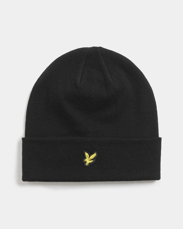 Lyle & Scott Cotton Merino Beanie - Z865 Jet Black