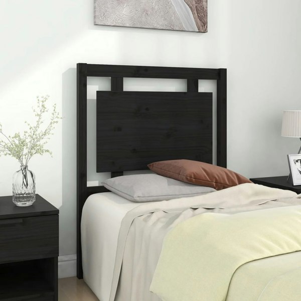 Berkfield Bed Headboard Black 80.5x4x100 cm Solid Pine Wood