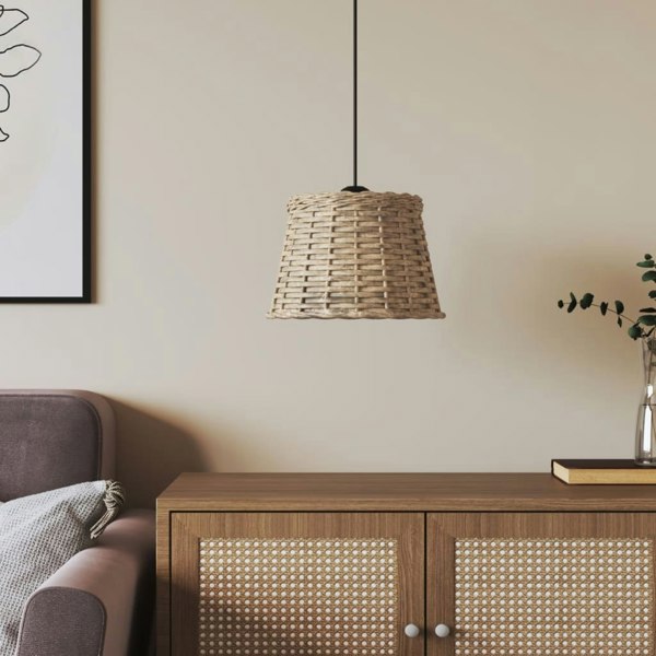 Berkfield Ceiling Lamp Shade Brown �_�”�_25x17 cm Wicker