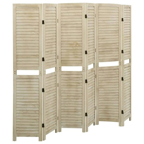 Berkfield 6-Panel Room Divider 210x165 cm Solid Wood Paulownia