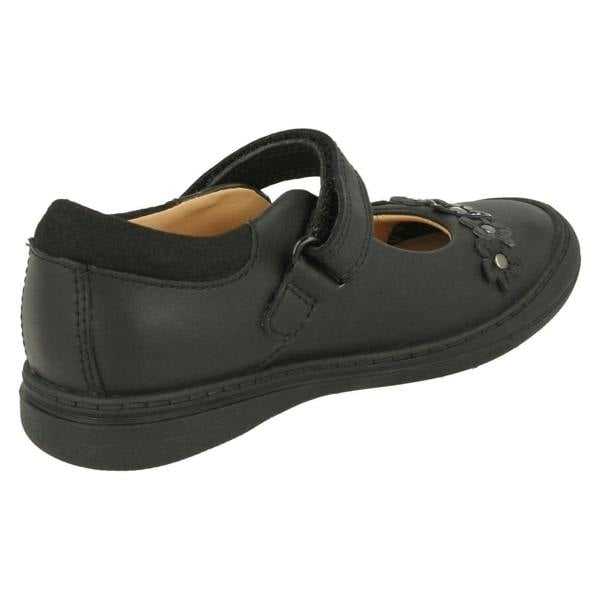 Clarks Girls Clarks Flower Detailed School Shoes Scooter Jump