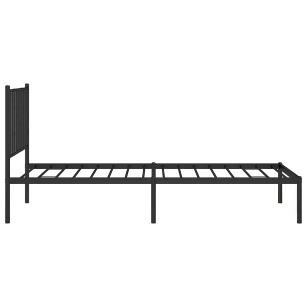 Berkfield Metal Bed Frame with Headboard Black 75x190 cm 2FT6 Small Single