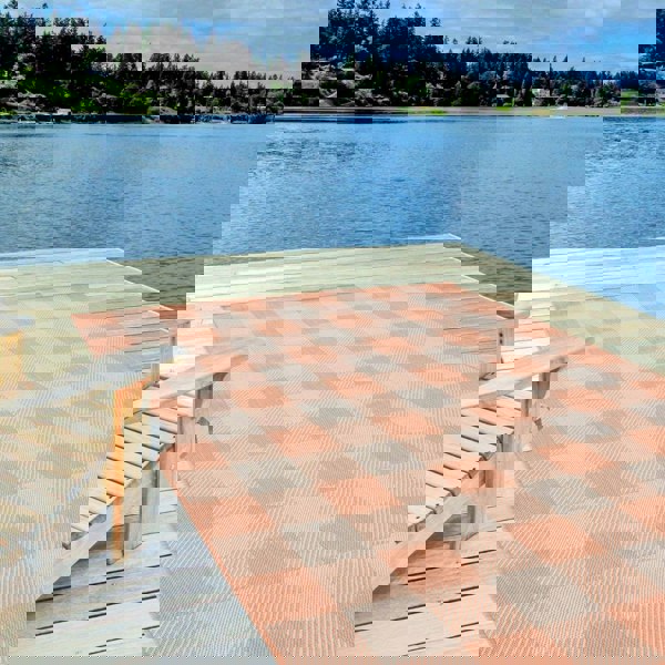 Outdoor-Indoor Rug Orange Geometric Design Weather-Proof | The Rugs