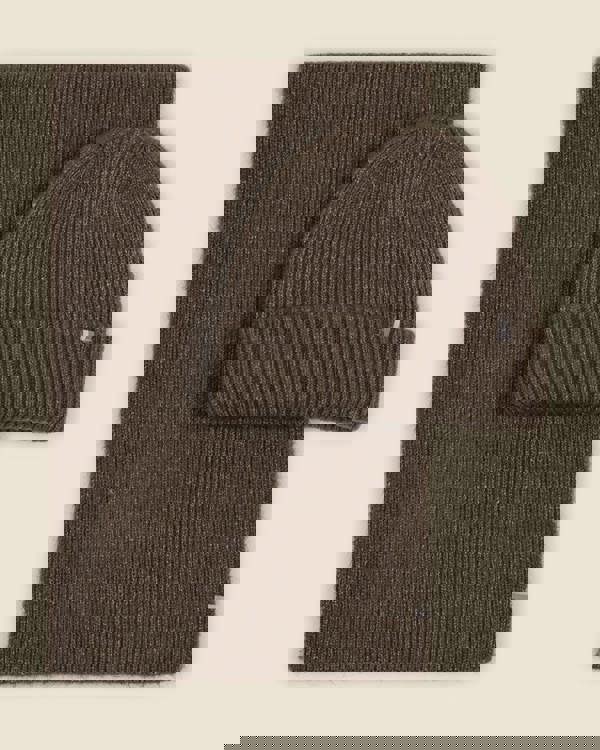 Larsson & Co Vanda - Mixed Yarn Scarf & Beanie Set