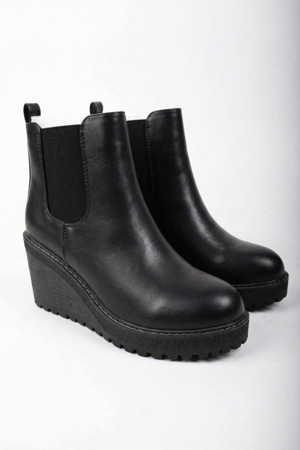 Edie Wedge Sole Chelsea Ankle Boots - Black