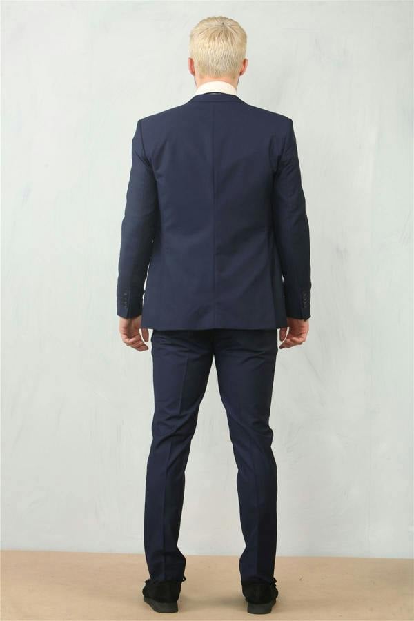 Infinity Leather Men's Navy 3 Piece Formal Classic Prom Suit Workwear