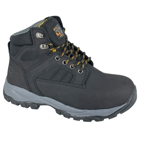 Grafters Mens Action Nubuck Safety Boots - Black