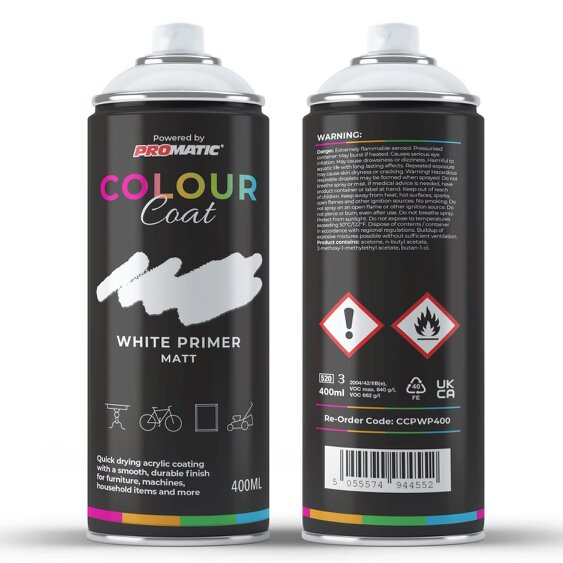 Colour Coat White Primer Matt Spray Paint 400ml