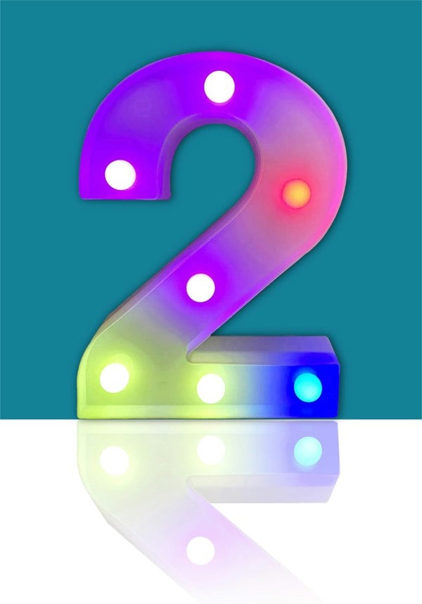 St Helens Battery Operated RGB Number With Remote Control Number 2