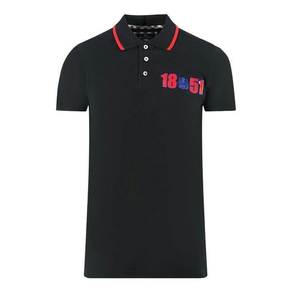 Aquascutum Mens London 1851 Polo Shirt - Black - 