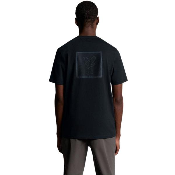 Lyle & Scott Navy Blue Rubberised Logo Graphic T-Shirt XS