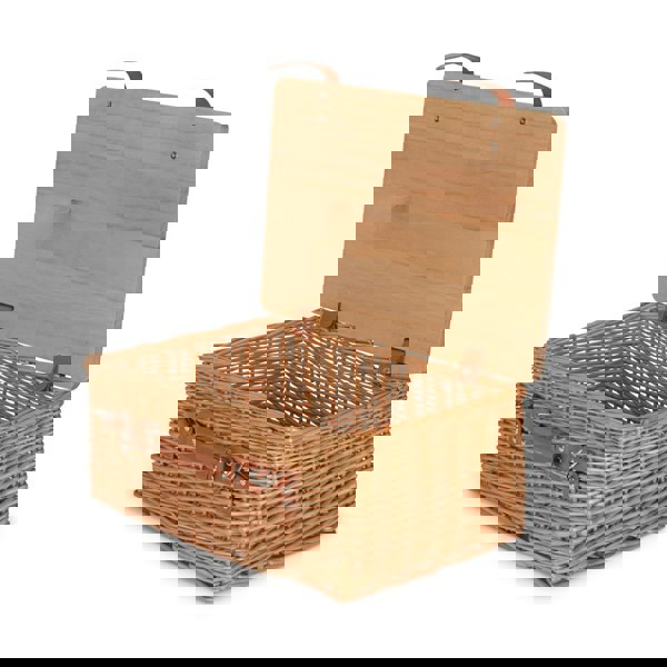 46cm Double Steamed Empty Picnic Basket with Pinewood Lid