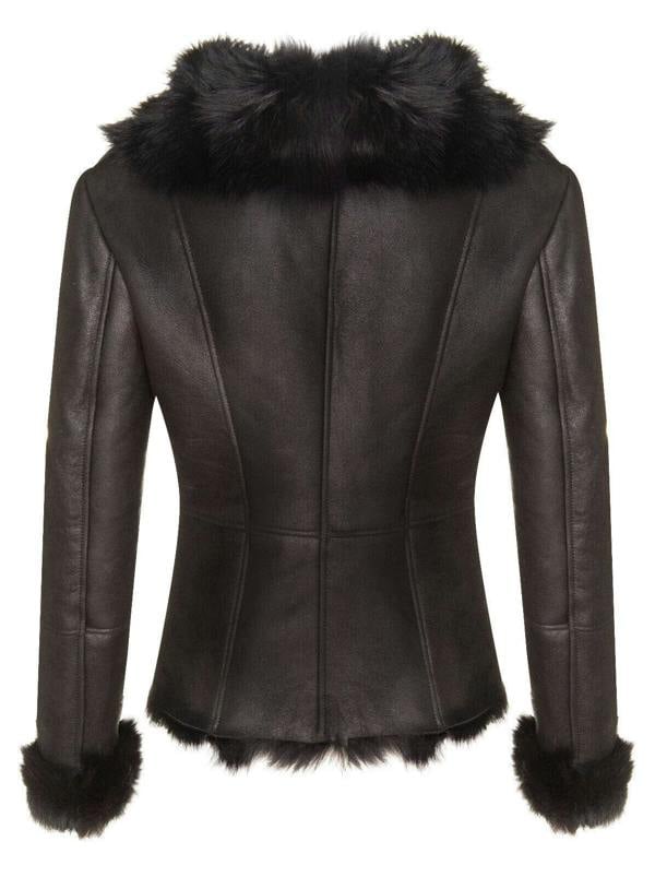 Infinity Leather Womens Toscana Sheepskin Biker Jacket-Apopa