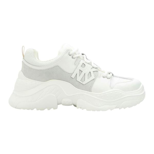 DKNY Womens/Ladies Odella Leather Chunky Platform Trainers - White - 