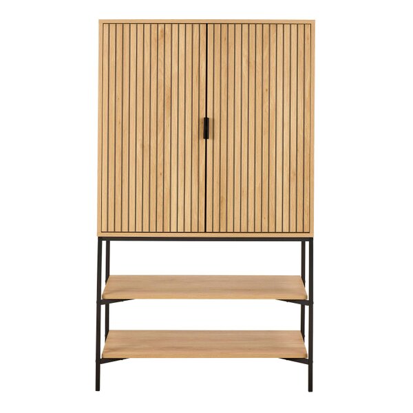 Wyld Haus Jaipur Cabinet 2 Doors 3 Shelves With Oak Lamella Front