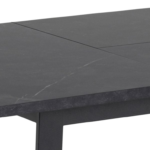 Furniture To Go Amble Extending Dining Table with Black Marble Melamine Top & Black Legs 160-220