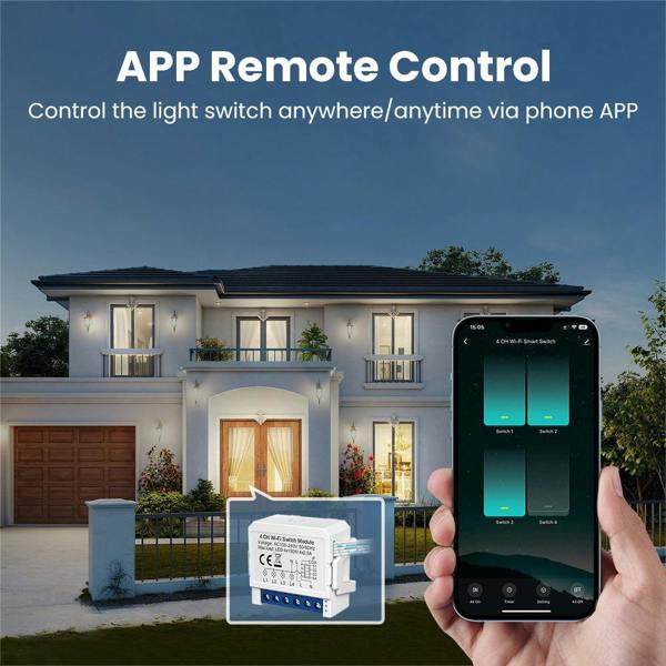 ENER-J Smart WiFi 2CH Switch Module, Converts Existing Switch to App & Voice Control, Works with Alexa & Google Assistant