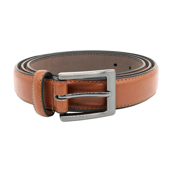 Duke Mens D555 Anthony Stitched Leather Square Buckle Belt - Tan - 
