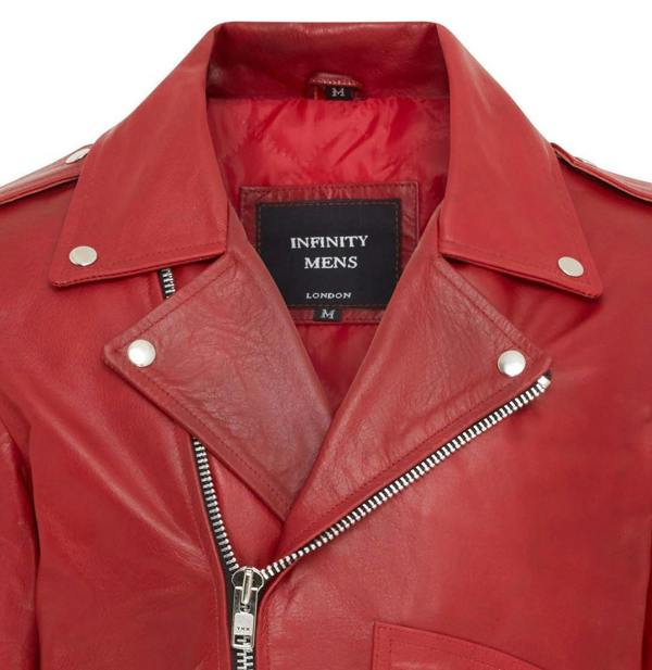 Infinity Leather Mens Cow-Hide Biker Brando Jacket - Pargas