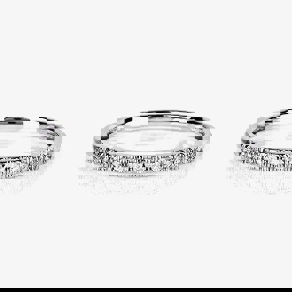 T. H. Baker 9ct White Gold 0.08ct Diamond Pavé Set Half Eternity Ring TH014835R