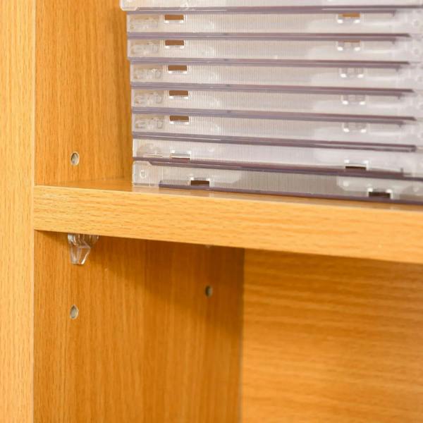 Beech wood CD storage cabinet side with shelf support pegs