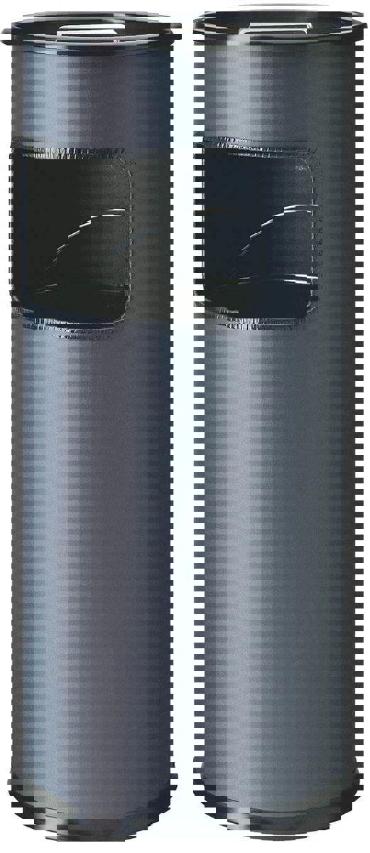 Durable Round Metal Waste Bin with Integrated Sand Ashtray | 17L | Charcoal