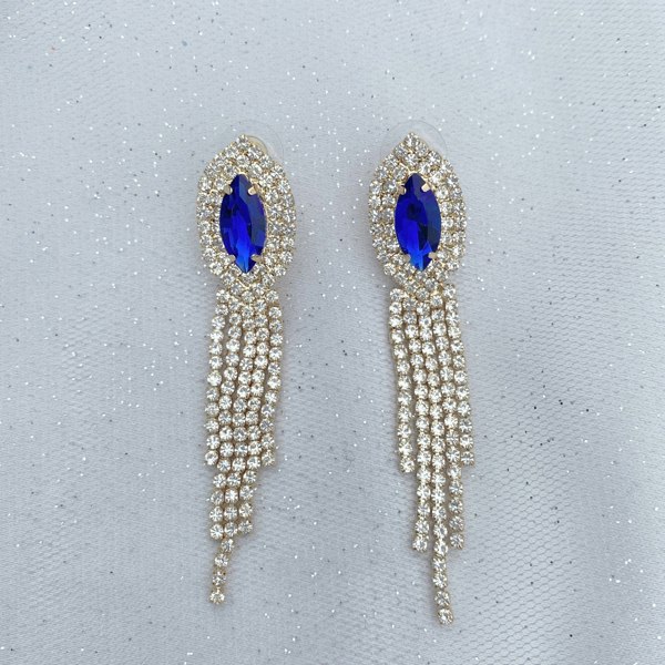 blue earrings diamante earrings vintage 