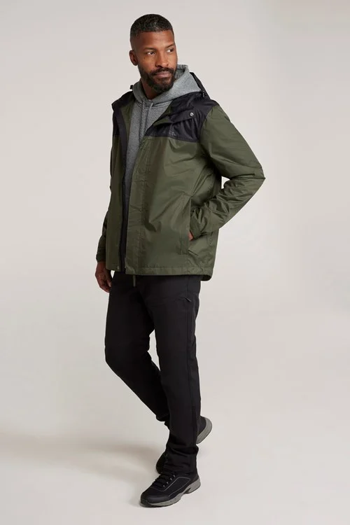 Mountain Warehouse Mens Torrent Waterproof Jacket - Khaki Green