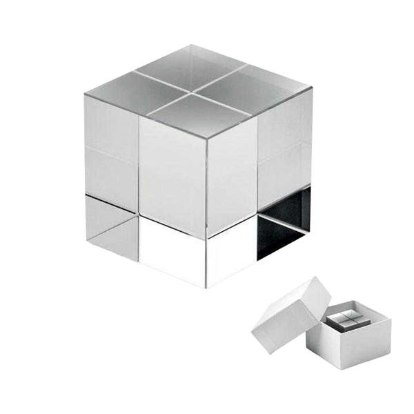 MidOcean Kubeward Glass Cube Ornament - Transparent - 