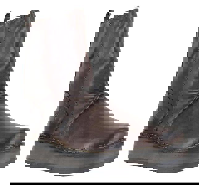 Fly London RENO Women's Side Zip Chelsea Dealer Mid Ankle Boots, brown leather ankle boots with side zipper and slip-resistant sole.