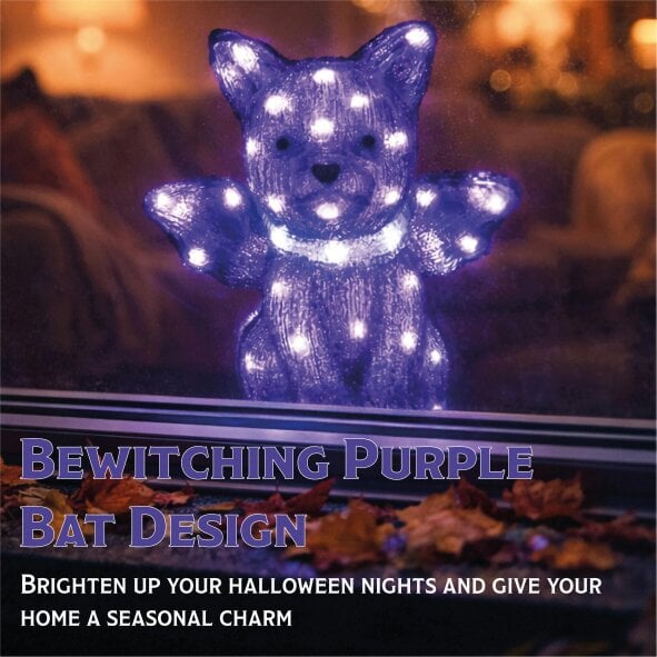 Scotts of Stow Fxlab 50L Purple LED Bat Outdoor Halloween Decoration with 5m Lead Cable BS IP20 Transformer Timer 6 18H