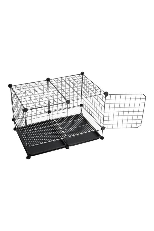 Living and Home Black Iron Dog Cage with Removable Tray