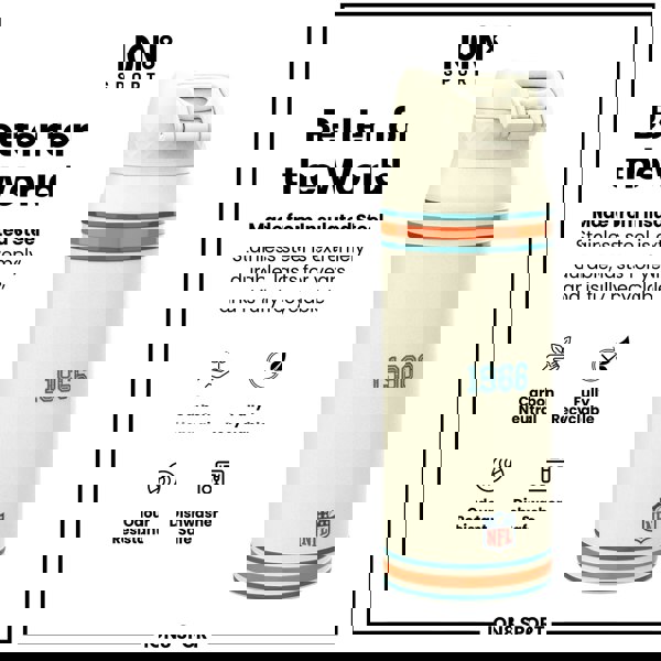 ION8 NFL x ION8 Insulated Steel Water Bottle, NFL Dolphins, 750ml (24oz)