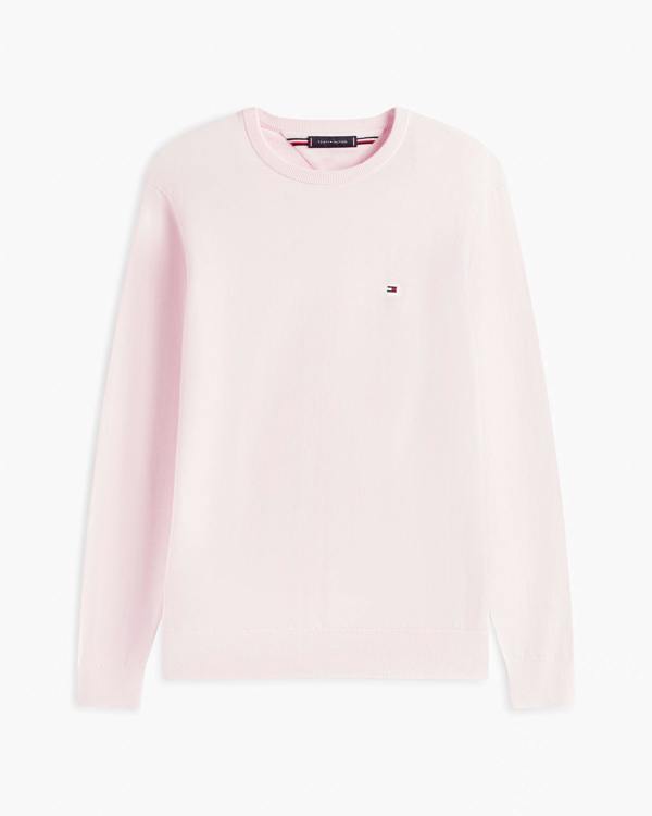 Tommy Hilfiger Essential Cotton Crew Neck Mens Sweatshirt - Pink Lily