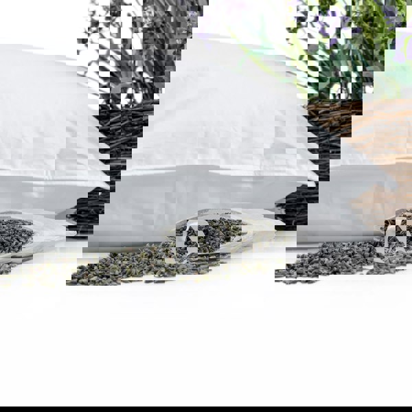 HOMESCAPES Goose Feather and Down Lavender Pillow with Dried Lavender Insert