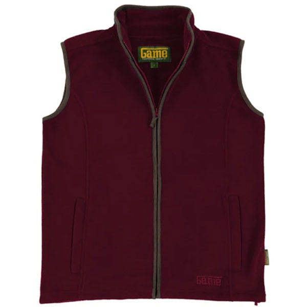 Game Stanton Fleece Gilet in Maroon
