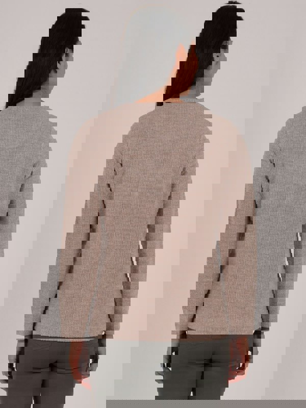 PennyPlain Ribbed Button Cardigan - Alpaca